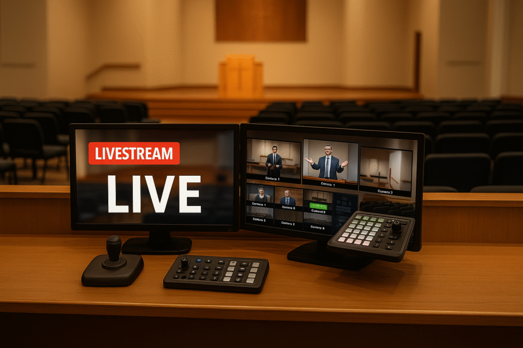 Livestream control setup for church services